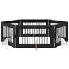 vidaXL Hundegate med stender 6 pcs Svart eik 100 x 60 cm