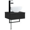 vidaXL Vegghengt vask Svart 40 x 35 x 39 cm Konstruert tre