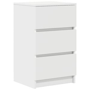 vidaXL Nattskap med 3 skuffer hvit 39x35x65 cm