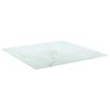 vidaXL Bordplate hvit 80x80 cm 6 mm herdet glass med marmor design