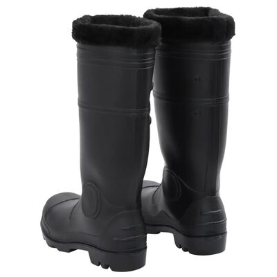 vidaXL Regnstøvler med avtakbare sokker svart str 42 PVC