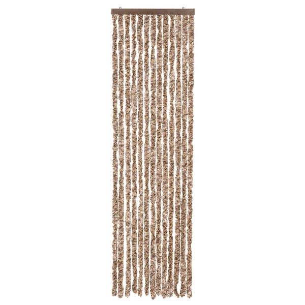 vidaXL Fluegardin beige og mørkebrun 56x185 cm chenille