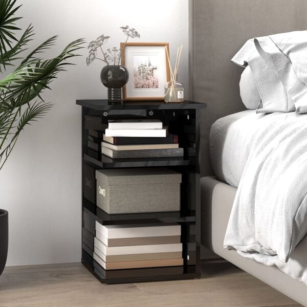 vidaXL Sideskap h&oslash;yglans gr&aring; 35x35x55 cm konstruert tre