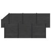 vidaXL Gjerdesett 7 stk. 1138 x 186 cm WPC og Aluminium Svart