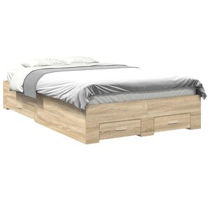 vidaXL Sengestamme med skuff Brun 120 x 200 cm Konstruert tre