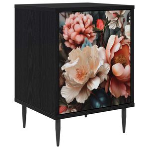 vidaXL Nattbordskap BORNE Svart eik 36 x 33 x 51 cm Konstruert tre