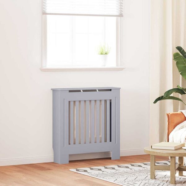 vidaXL Radiator Deksel Grå 78 x 19 x 81,5cm Konstruert tre