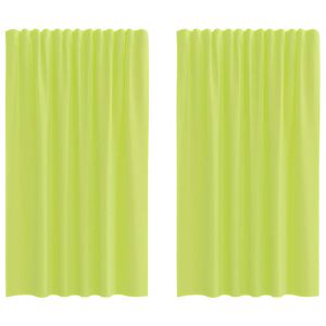 vidaXL Voilegardiner med fanetopp 2 stk eplegr&oslash;nn