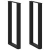 vidaXL Barbordben U-formet 2 stk svart 40x(100-101) cm st&aring;l