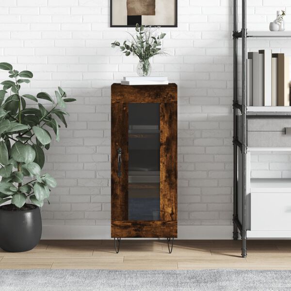 vidaXL Skjenk r&oslash;kt eik 34,5x34x90 cm konstruert tre