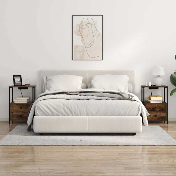 vidaXL Nattbordskap 2 pcs R&oslash;kt eik 40 x 31 x 60 cm Konstruert tre