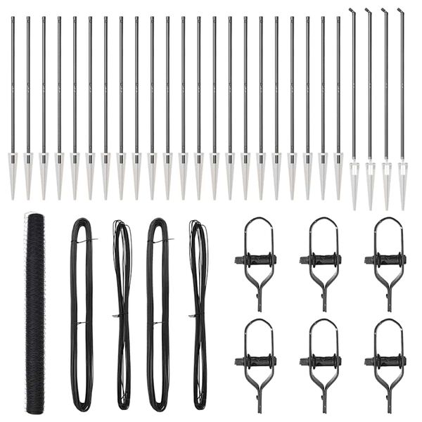 vidaXL Gjerdep&aring;le Gr&aring; 50 x 1,5 m (50 mm mesh) St&aring;l og PVC