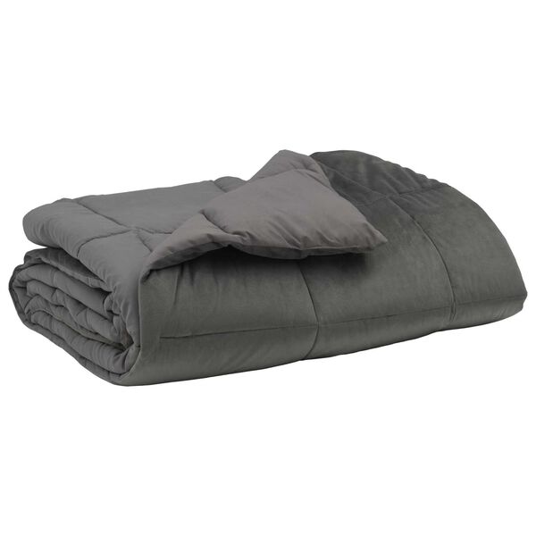 vidaXL Full &aring;r dyne Quilted Lysegr&aring; 200 x 200 cm Mikrofiber