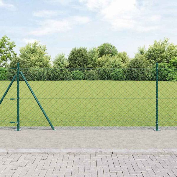 vidaXL Gjerdep&aring;le gr&oslash;nn 25 x 1 m (40 x 40 mm maske) St&aring;l og PVC