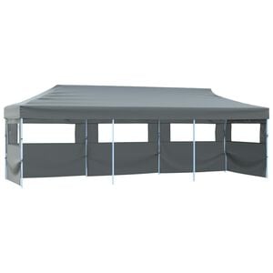 vidaXL Sammenleggbart festtelt popup med 5 sidevegger 870x291x315 cm antrasitt