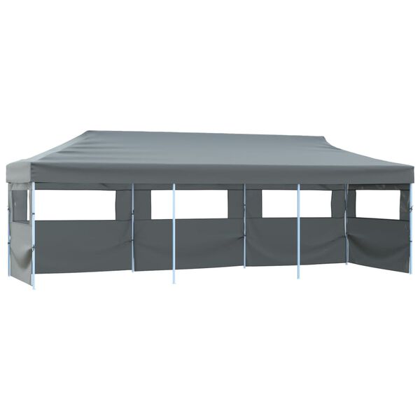 vidaXL Sammenleggbart festtelt popup med 5 sidevegger 870x291x315 cm antrasitt