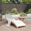 vidaXL Solstol med pute Kremhvit 188 x 55 x 59 cm Heltre teak