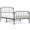 vidaXL Sengeramme i metall med hode- og fotgavl svart 100x200 cm