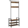 vidaXL Kleshenger med hylle R&oslash;kt eik 75 x 34 x 184 cm Konstruert tre