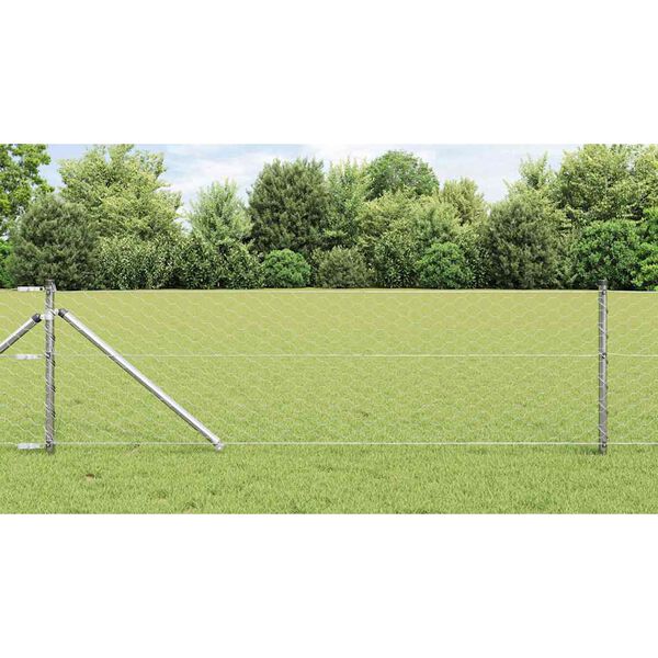 vidaXL Gjerdep&aring;le s&oslash;lv 10 x 0,6 m (50 mm mesh) St&aring;l