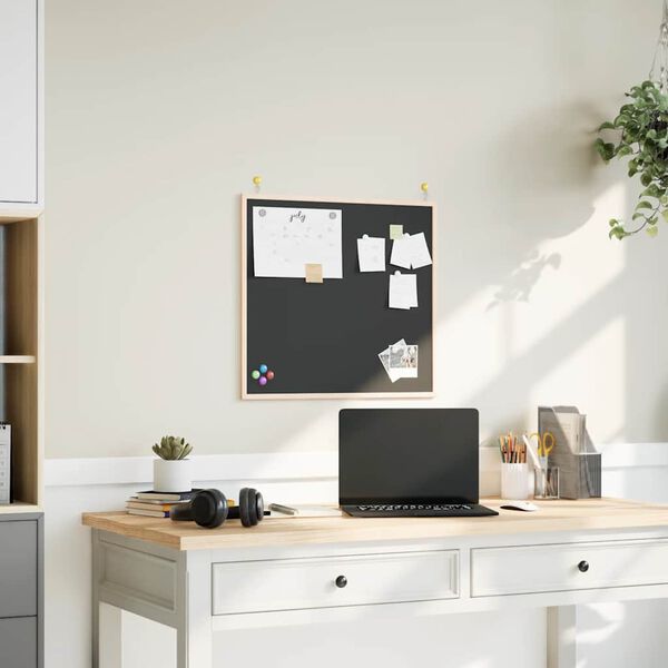 vidaXL Tavle med ramme i heltre furu svart 60x55 cm