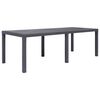 vidaXL Hagebord 220x90x72 cm plast rottingdesign brun