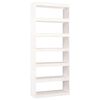 vidaXL Bokhylle/romdeler hvit 80x30x199,5 cm heltre furu