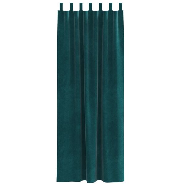 vidaXL Blendingsgardiner 2 pcs Mørkegrønn 140 x 260 cm Fløyel