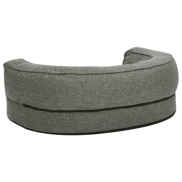 vidaXL Ergonomisk hundeseng med linutseende og fleece 60x42 cm gr&aring;