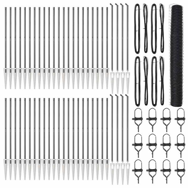 vidaXL Gjerdep&aring;le Gr&aring; 100 x 1,2 m (50 mm nett) St&aring;l og PVC