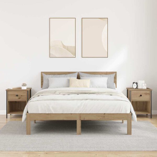 vidaXL Nattbordskap 2 pcs Artisan Eik 40 x 42 x 50 cm Konstruert tre