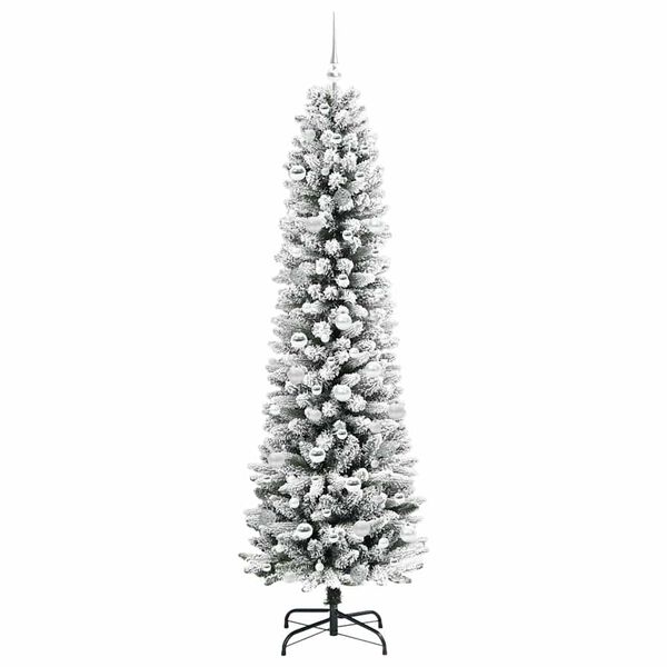 vidaXL Kunstig juletre med 300 LED Hvit 210 cm PVC og Metall og Plast