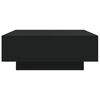 vidaXL Salongbord med LED-lys svart 80x80x31 cm