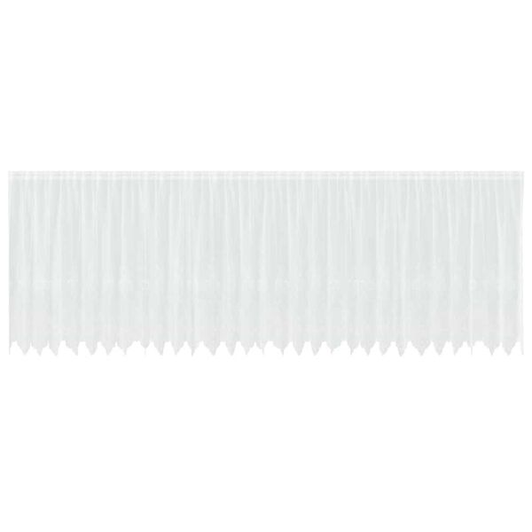 vidaXL Blondegardin med gardiner Blomster Hvit 160 x 750 cm Polyester