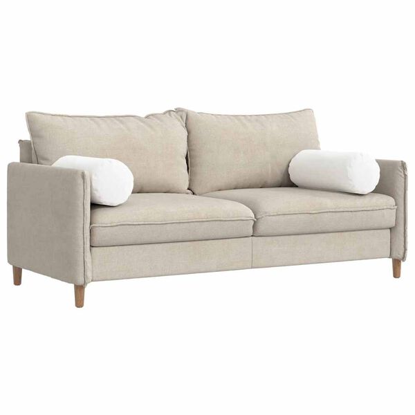 vidaXL Bolster puter 2 pcs Hvit Ø 25 x 70 cm stoff