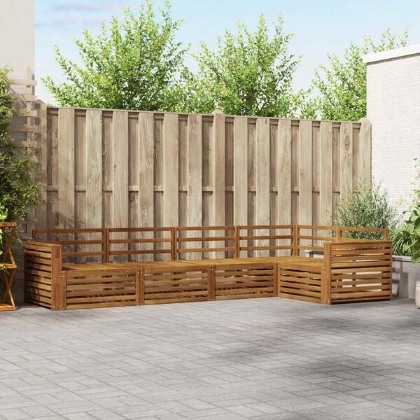 vidaXL Utend&oslash;rs sofa-sett 5 pcs Naturlig Solid akasietre