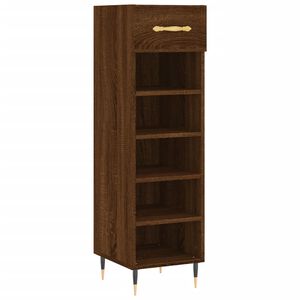 vidaXL Skohylle brun eik 30x35x105 cm konstruert tre