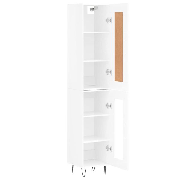 vidaXL Highboard h&oslash;yglans hvit 34,5x34x180 cm konstruert tre