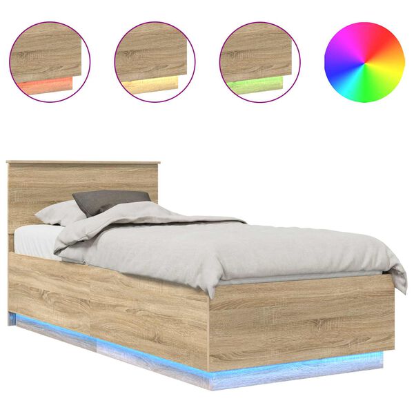 vidaXL Sengestamme Sonoma eik 70 x 190 cm Konstruert tre