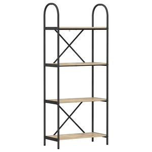 vidaXL Bokhylle 4 niv&aring;er 60 x 30 x 146 cm Konstruert tre Sonoma eik