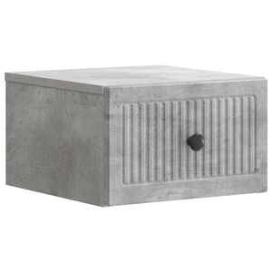 vidaXL Vegghengt Nattbord Betonggr&aring; 33 x 34,5 x 20 cm Konstruert tre