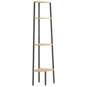 vidaXL 4-etasjes hj&oslash;rnehylle lys brun og svart 45,5x31,5x150 cm