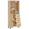 vidaXL Highboard sonoma eik 69,5x34x180 cm konstruert tre