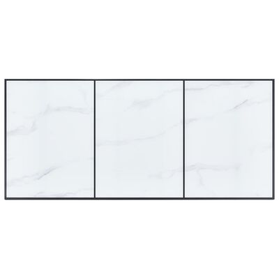 vidaXL Spisebord hvit 180x90x75 cm herdet glass