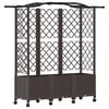 vidaXL Hevet Bed med Trellis og Tak Brun 163 x 40 x 144 cm PP