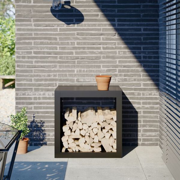 vidaXL Vedstativ svart 60x40x60 cm st&aring;l