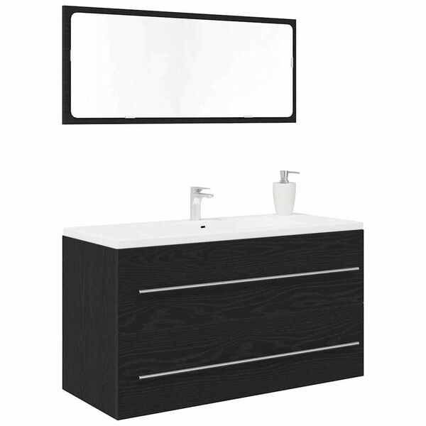 vidaXL Sink Cabinet Svart Eik 90 x 45 x 1.5 cm Konstruert tre