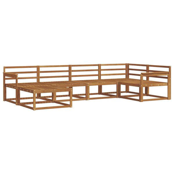 vidaXL Utend&oslash;rs sofa-sett 6 pcs Naturlig Solid akasietre