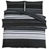 vidaXL 140 x 200 cm + 60 x 70 cm 100% Cotton Black Stripes