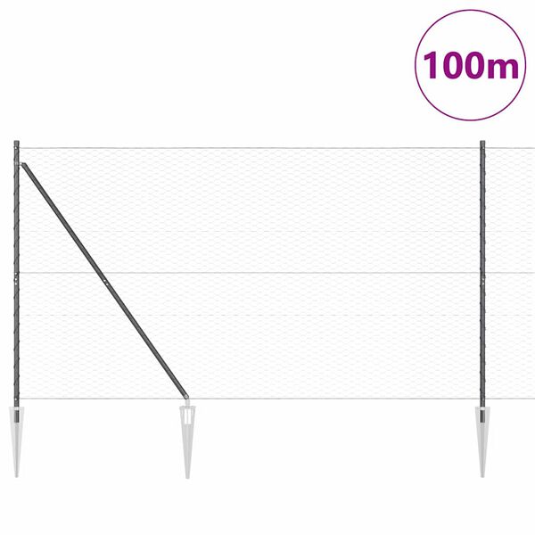 vidaXL Gjerdep&aring;le Gr&aring; 100 x 1,5 m (36 mm nett) St&aring;l og PVC